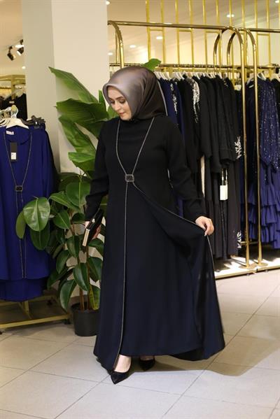 2840 CODE CREPE TAŞLI ELBİSE