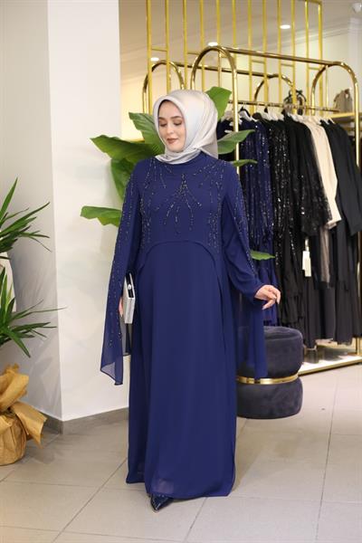 2854 KOD ELBİSE İNDİGO