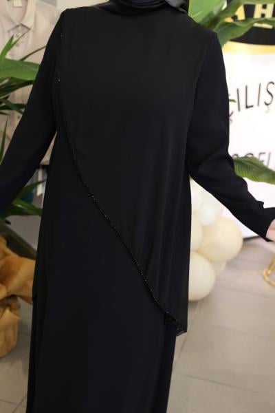 2857 CODE EVENING DRESS WITH SHEER DETAIL