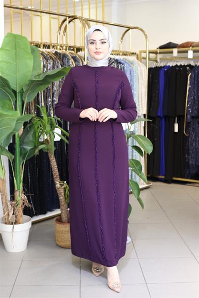 2872 CODE BEAD EMBROIDERED EVENING DRESS