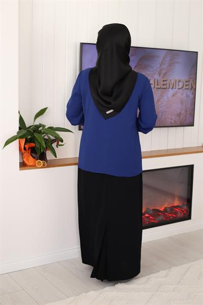 3037 KOD BRONŞ DETAYLI GÖMLEK İNDİGO