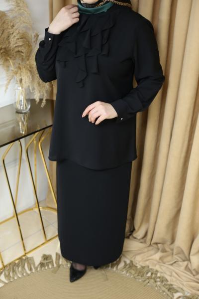 3042 KOD KISA GÖMLEK SİYAH