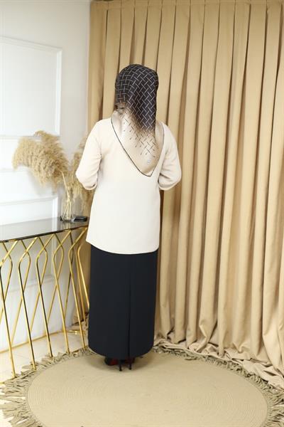 3046 KOD PARLAK DÜĞMELİ GÖMLEK BEJ