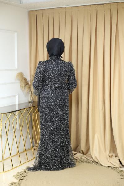 308 CODE EMBROIDERED EVENING DRESS