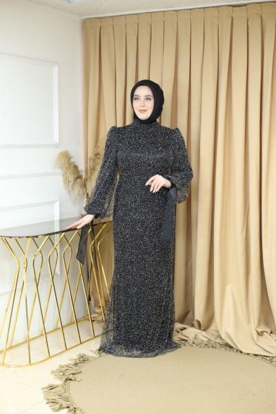 308 CODE EMBROIDERED EVENING DRESS