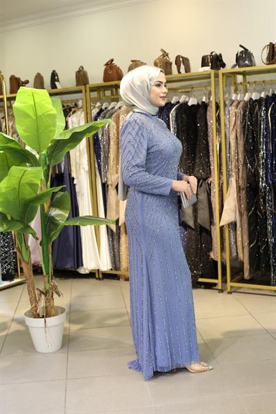 3101 CODE FULL-LENGTH EVENING DRESS WITH STONES