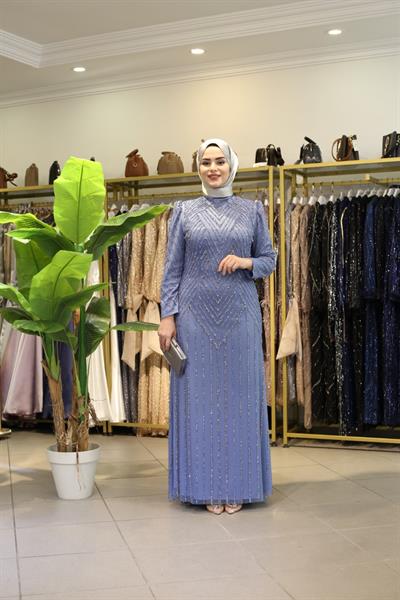 3101 CODE FULL-LENGTH EVENING DRESS WITH STONES