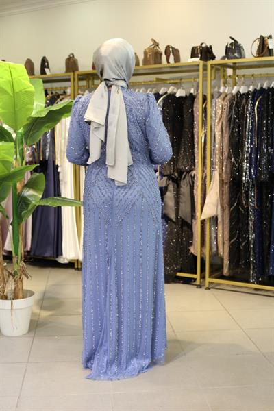 3101 CODE FULL-LENGTH EVENING DRESS WITH STONES