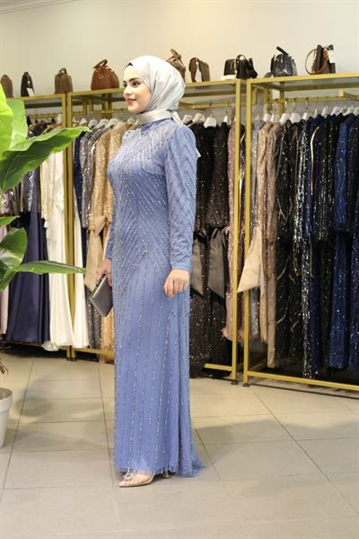 3101 CODE FULL-LENGTH EVENING DRESS WITH STONES