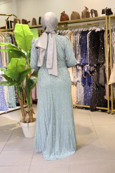 3101 CODE FULL-LENGTH EVENING DRESS WITH STONES