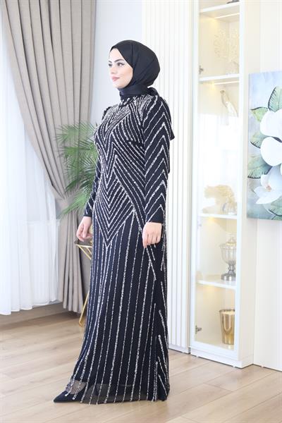 3101 CODE FULL-LENGTH EVENING DRESS WITH STONES