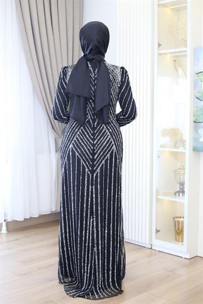 3101 CODE FULL-LENGTH EVENING DRESS WITH STONES