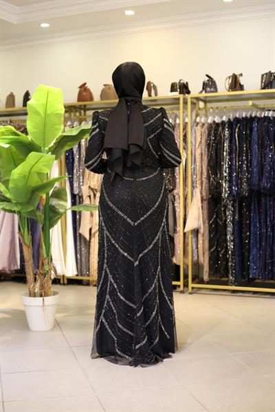 3104 CODE STONE PRINTED EVENING DRESS