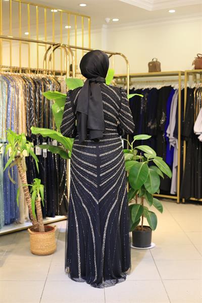 3105 CODE STONE PATTERNED EVENING DRESS