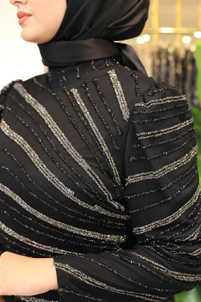 3105 CODE STONE PATTERNED EVENING DRESS