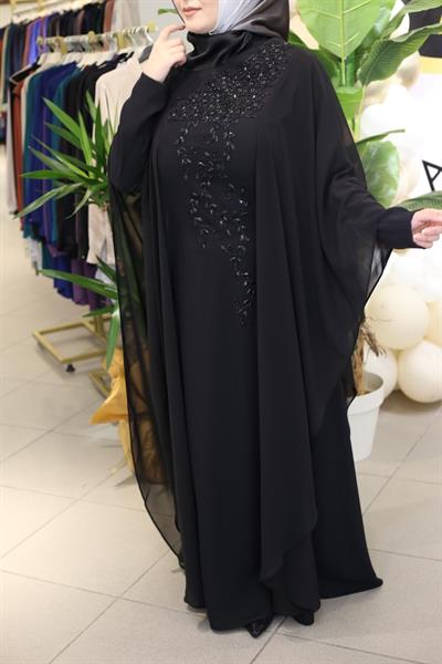 3110 CODE ROBE EN CRÊPE CAPE TULLE
