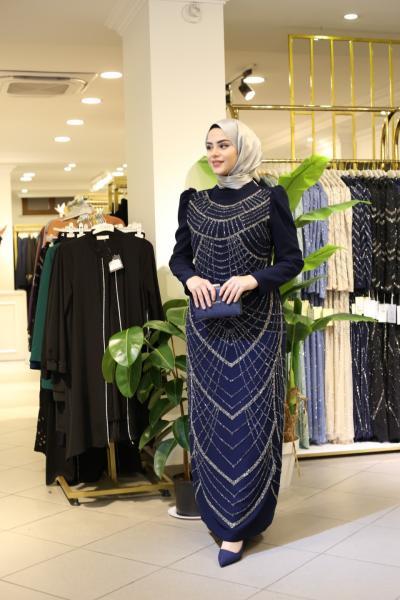 3112 CODE STEIN BEDRUCKTES ABENDKLEID