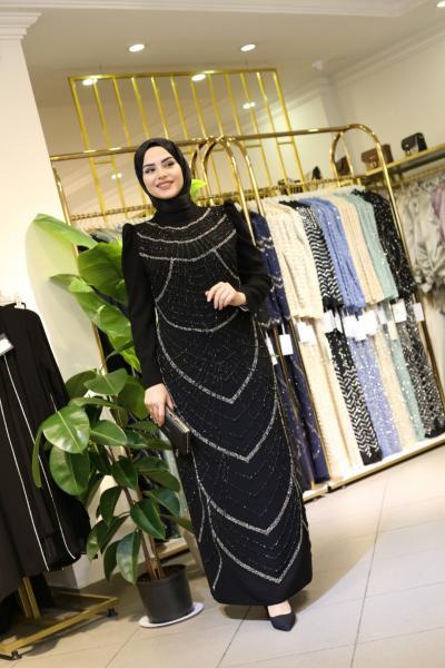 3112 CODE STONE PRINTED EVENING DRESS