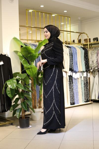 3112 CODE STONE PRINTED EVENING DRESS