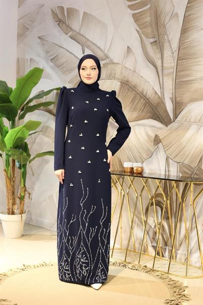 3114 CODE EVENING DRESS WITH STONES