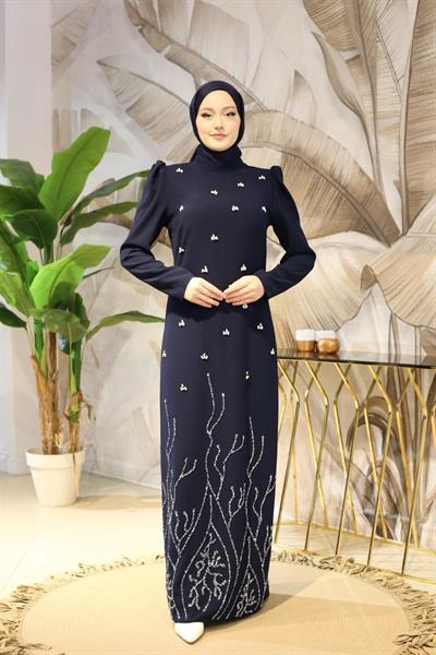 3114 CODE EVENING DRESS WITH STONES