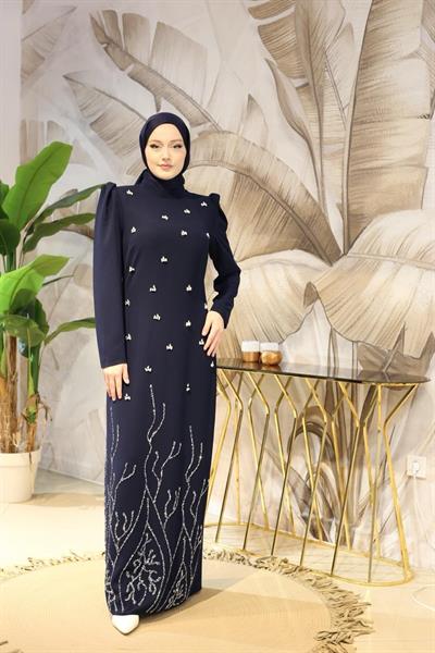 3114 CODE EVENING DRESS WITH STONES