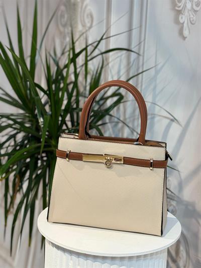 3115 KOD KEMER DETAYLI AHLEM ÇANTA KREM