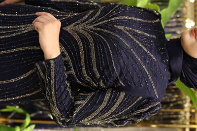 3122 CODE STONE EMBROIDERED EVENING DRESS