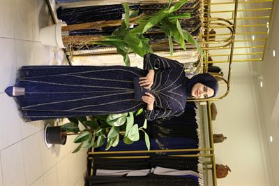 3122 CODE STONE EMBROIDERED EVENING DRESS