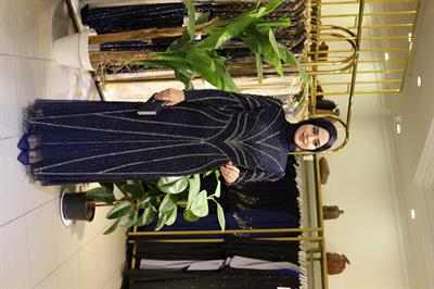 3122 CODE STONE EMBROIDERED EVENING DRESS