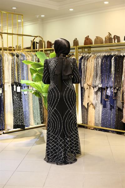 3123 CODE STONE PRINTED EVENING DRESS