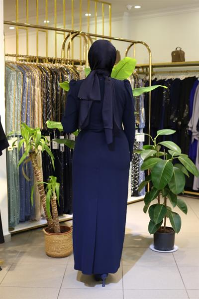 3129 CODE CREPE STONE EVENING DRESS