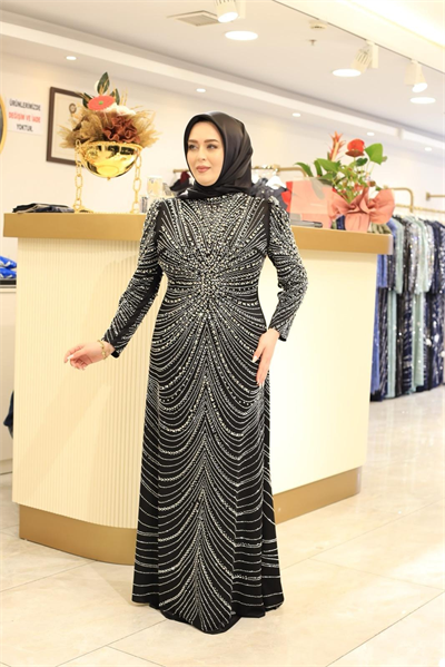 3156 CODE STONE PRINTED EVENING GOWN