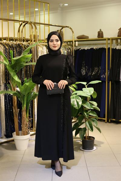 3174 فستان من التول المخطط بكود 3174