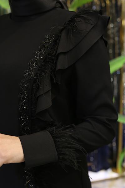 3174 فستان من التول المخطط بكود 3174