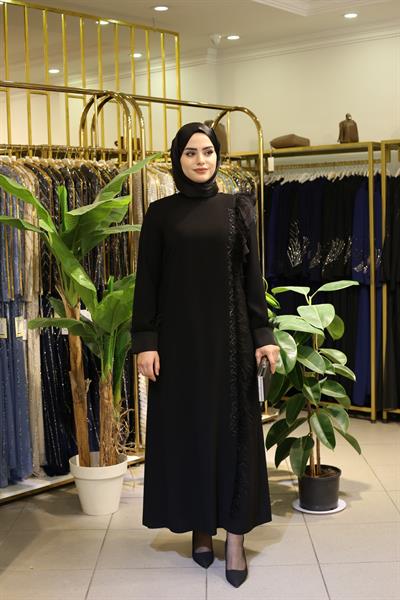 3174 فستان من التول المخطط بكود 3174