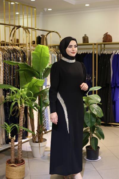 3180 CODE CRYSTAL STONE HIDDEN SLIT DRESS