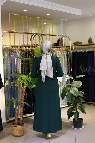 3180 CODE ROBE FENDUE CACHÉE EN CRISTAL ET PIERRE