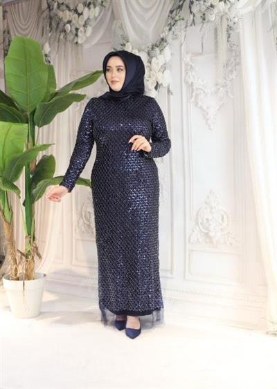 3341 CODE EVENING DRESS WITH SHINY DETAILS