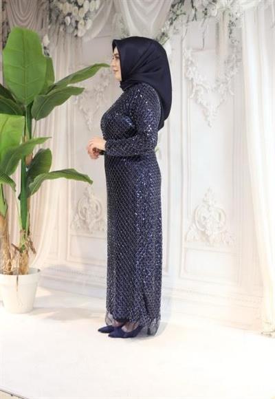 3341 CODE EVENING DRESS WITH SHINY DETAILS