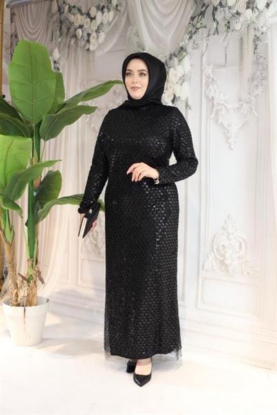 3341 CODE EVENING DRESS WITH SHINY DETAILS