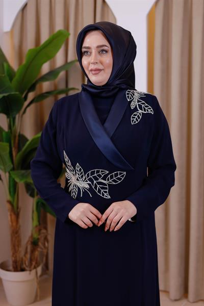 3365 KOD SATEN YAKA ELBİSE