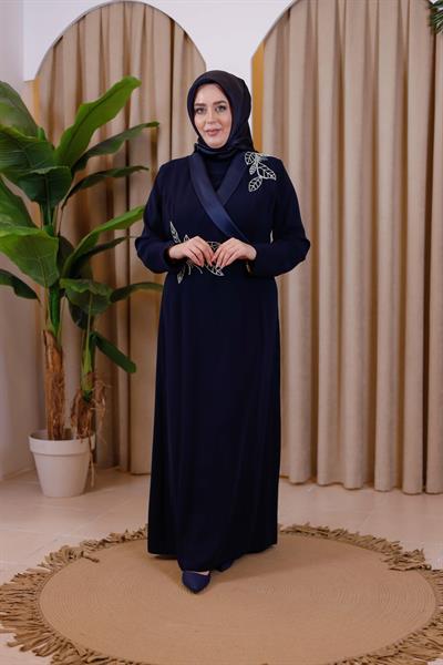 3365 KOD SATEN YAKA ELBİSE