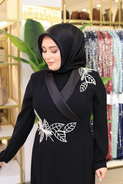 3365 KOD SATEN YAKA ELBİSE