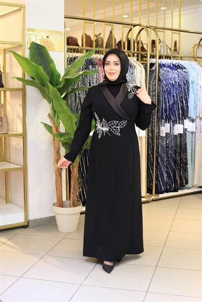 3365 KOD SATEN YAKA ELBİSE