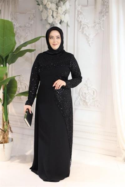 3368 فستان منقوش بالترتر الذاتي