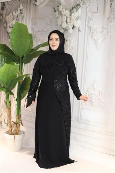 3368 فستان منقوش بالترتر الذاتي