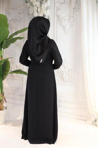 3368 فستان منقوش بالترتر الذاتي