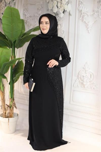 3368 فستان منقوش بالترتر الذاتي