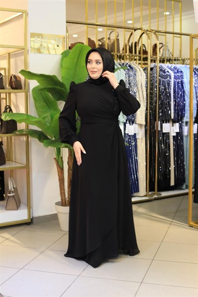 3401 CODE CHIFFON STONE DRESS
